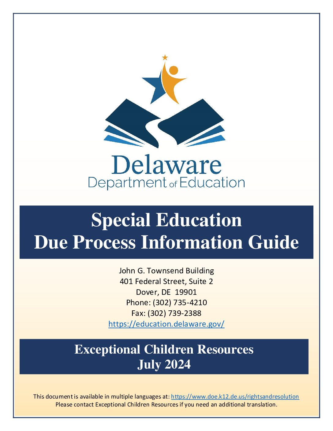 Delaware Special Eduation Resource: Due Process & State Complaint Information Guides